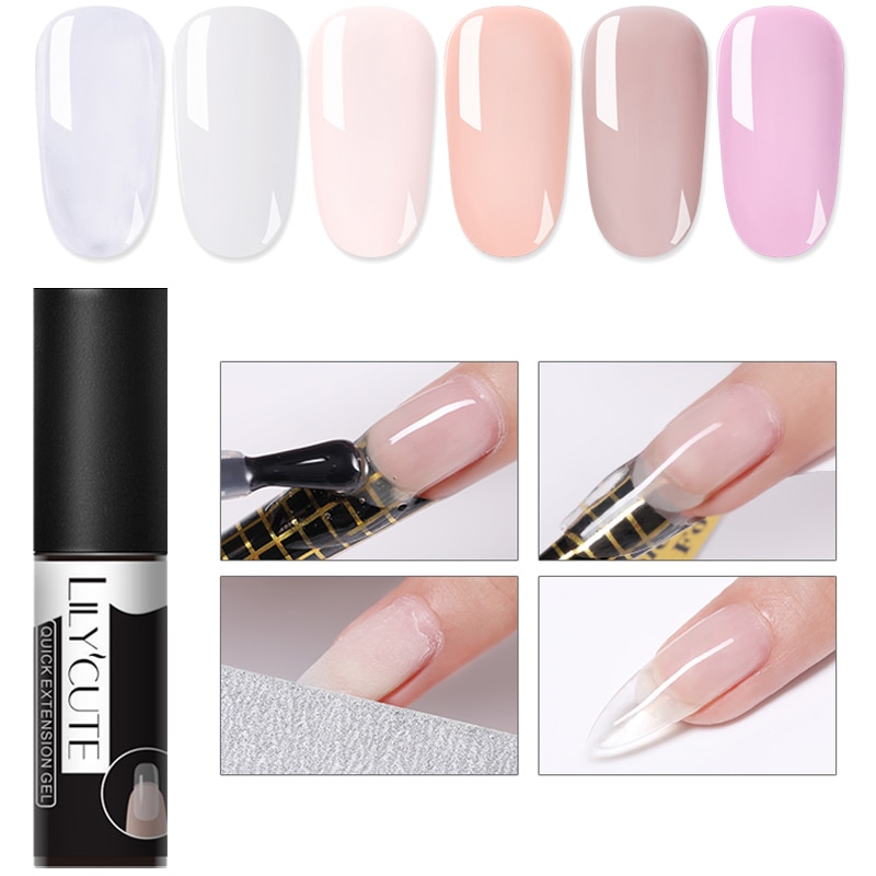 Lilycute neglekunst poly uv gel fransk neglebygger poly gelé gel akryl hurtig bygning finger forlængelse uv led hård