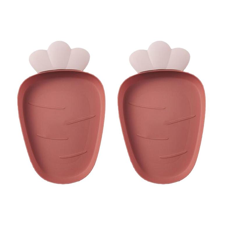 2 stk gulerod form snack fad slik frugt tallerken tør mad tallerken skål plast serveringsplade hjem dekorationer: 2 stk. mursten rød
