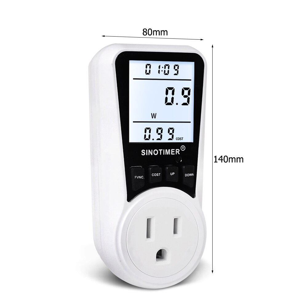 1Pcs Digitale Lcd Power Meter Wattmeter Socket Wattage Monitor Elektriciteit Kwh Energie Meter Meten Outlet Power Analyzer: US 120V 15A