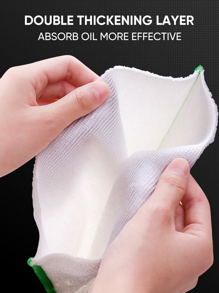 JOYBOS Dish Cloth Bamboo Fiber Degreasing Kitchen Cloth Housework No Oily Lint Dish Towel Absorbent Clean Non Dish Decoracion