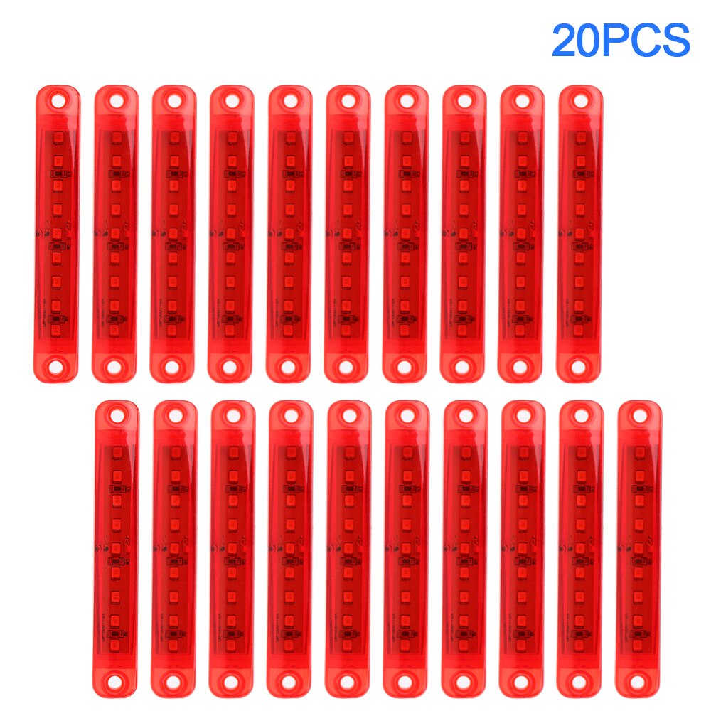 Parking Lights 20Pcs/set For Bus Truck Trailer Tail indicators Red 9 LED 24V Lamps Parking Lights Side Marker Lights