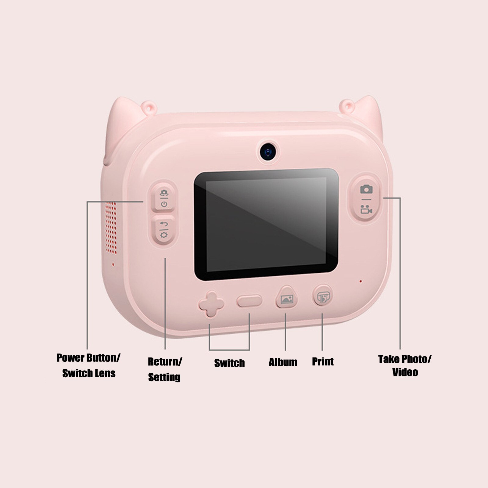 Mini Digital Polaroid kids camera toy камера 1080P Instant Print Camera best for Girls Boys juguetes para niños фотоаппарат