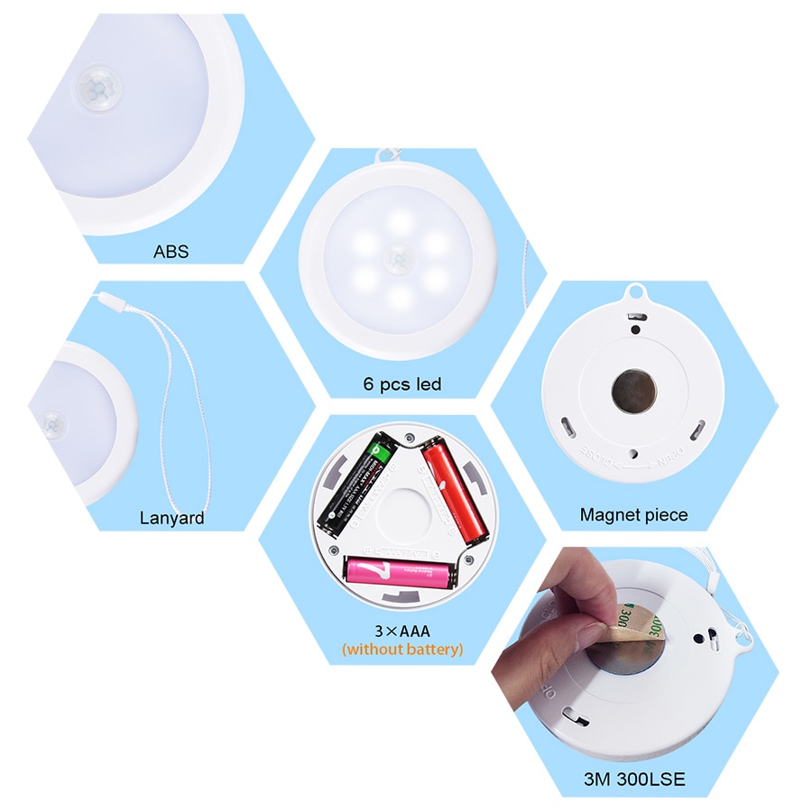 Eeetoo bevegelsessensor nattlys for barn skap trapp lys pir infrarød led sensor vegg nattlampe nød nattlys