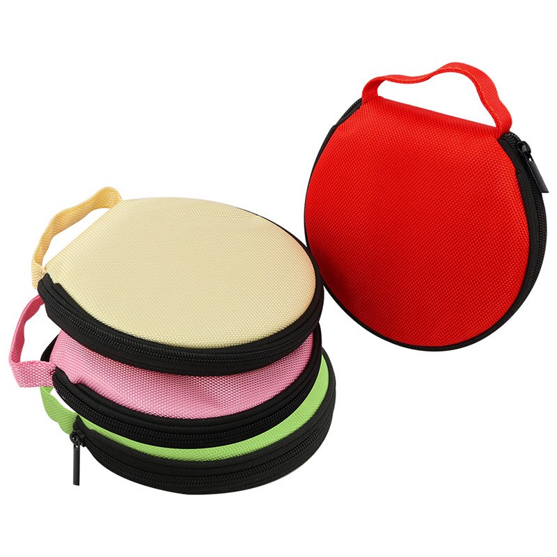 Étui Portable pour CD et DVD, sac de rangement en tissu Oxford de 20 capacités, support rond avec fermeture éclair pour la maison et la voiture