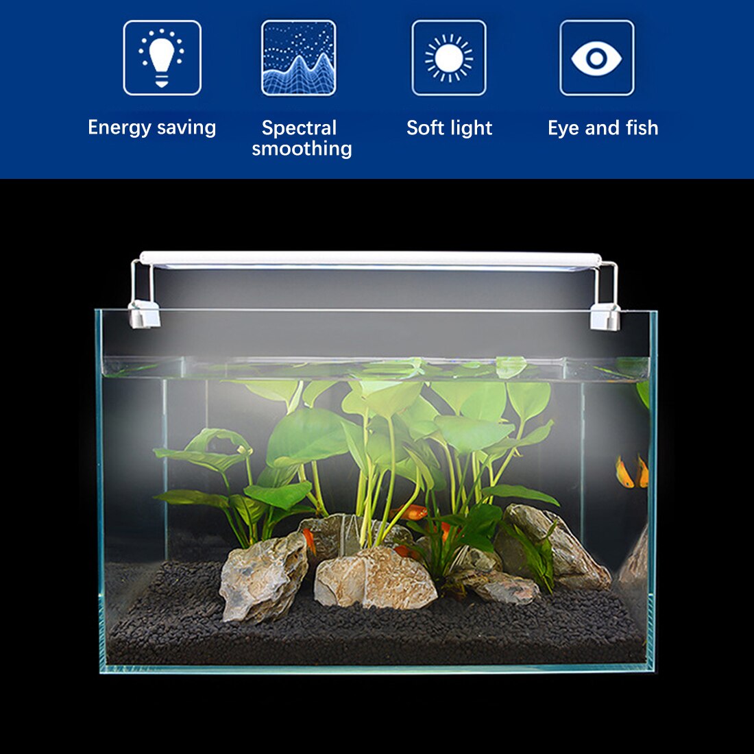 220-240VAquarium Led Licht Super Slim Fish Tank Aquatic Plant Groeien Verlichting Waterdichte Bright Clip Lamp Blauw Planten Led 18-70Cm