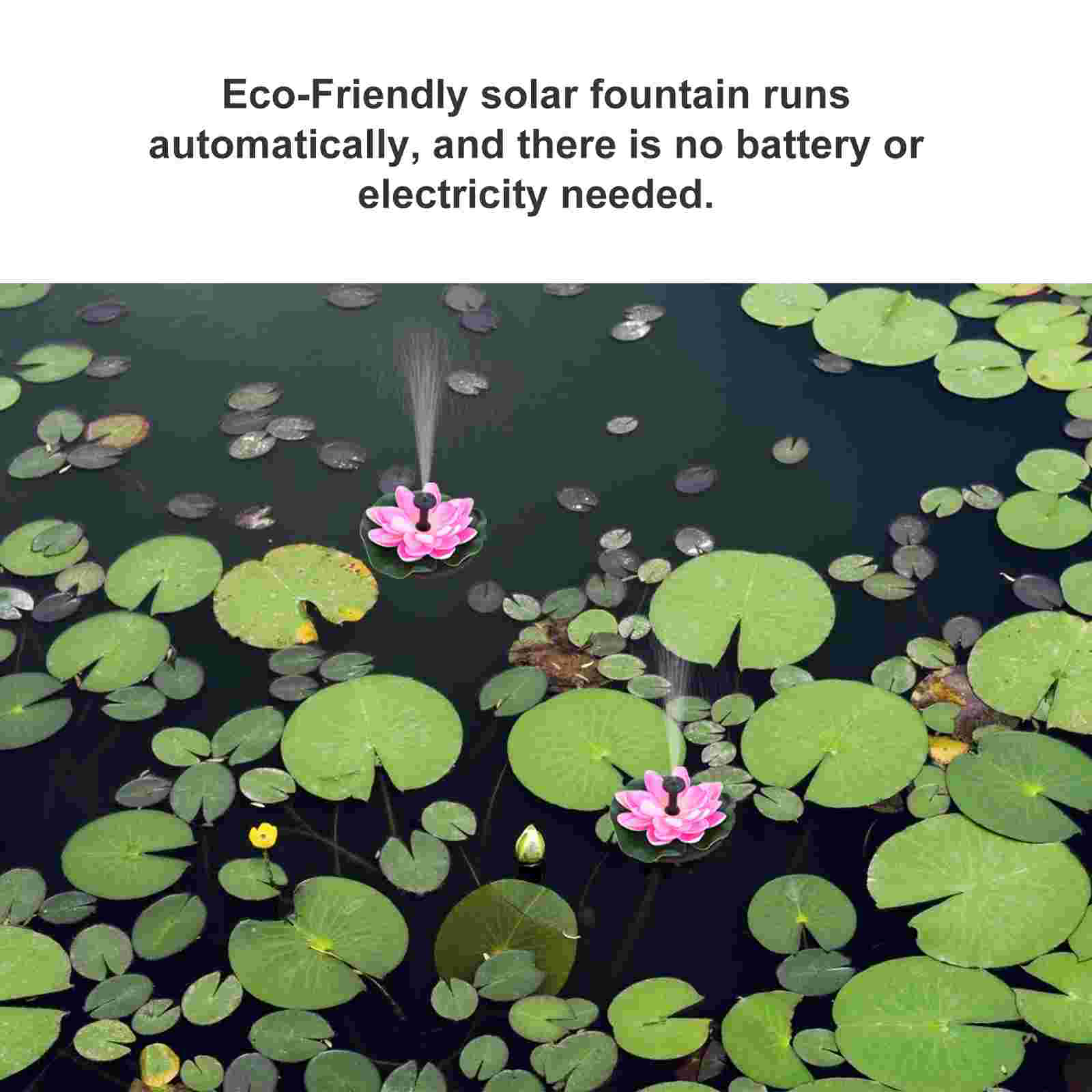 Lotus Shape Water Fountain Ponds Solar Panel Fountain Garden Decoration