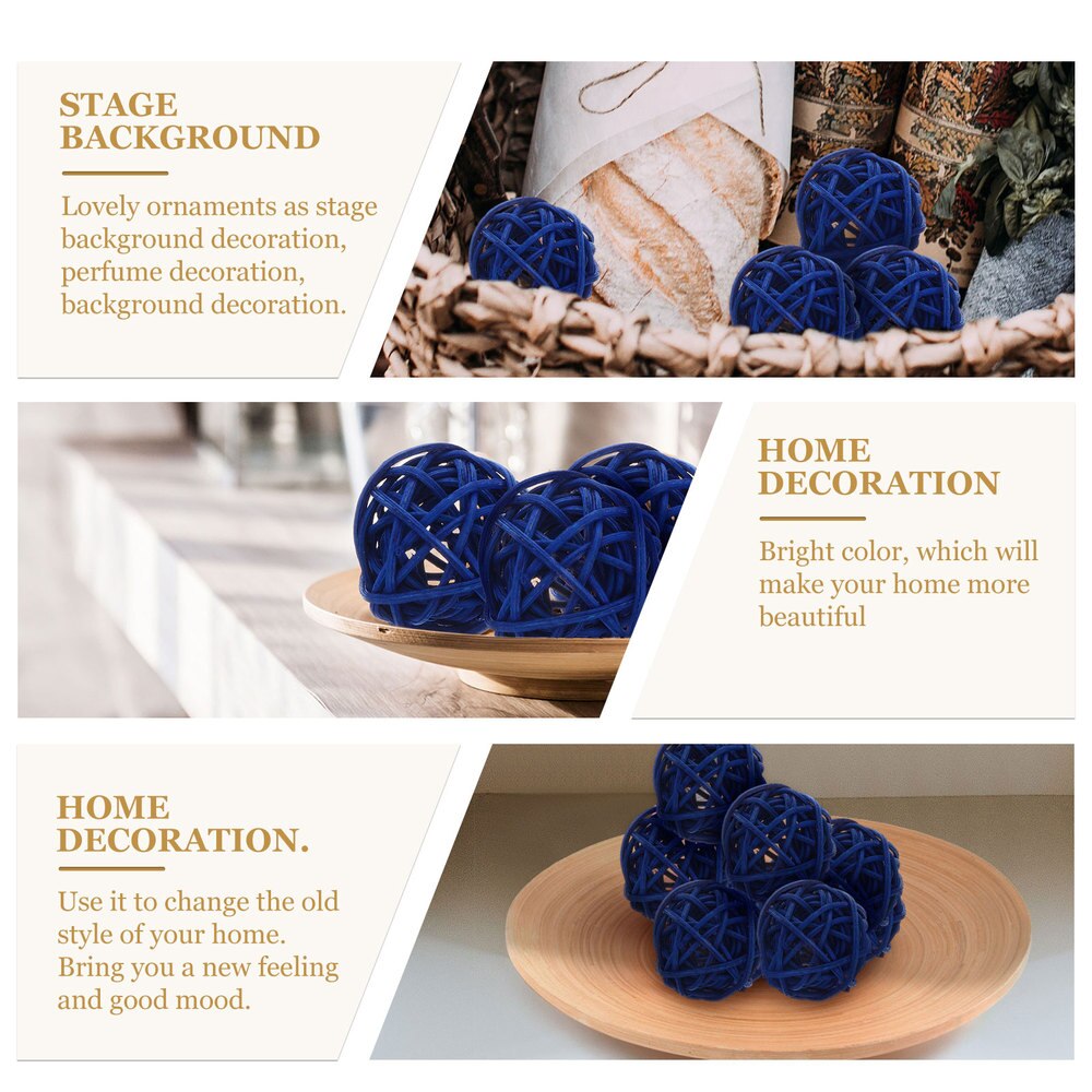 20Pcs Party Rotan Ballen Versiering Diy Craft Ballen Heldere Kleur Rotan Ballen