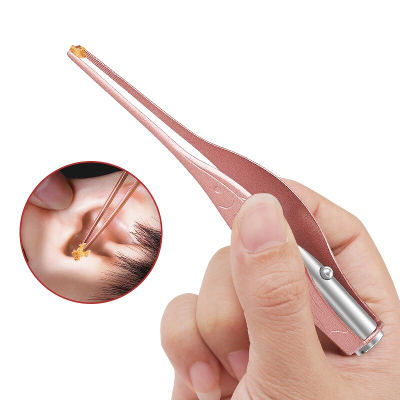 1pcs LED Flashlight Ear Pick Children Luminous Ear Spoon Ear Cleansing Tweezers No Irritation Swordfish Shape 3 Colors