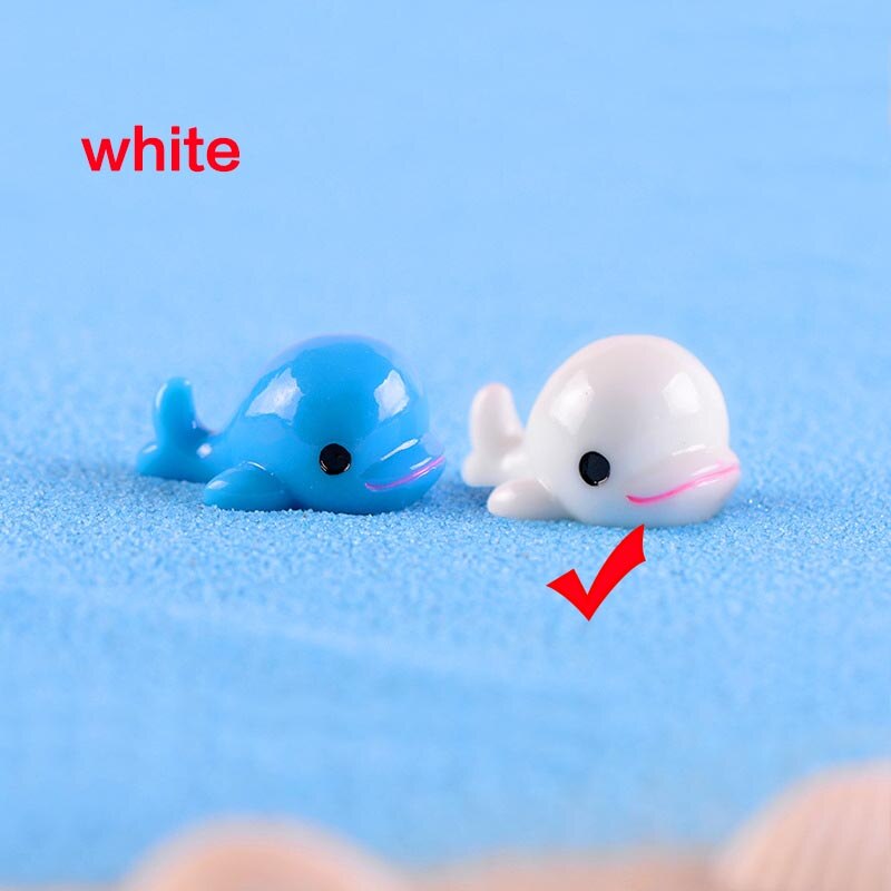 Zwaan Paard Eend Dolfijn Mini Hars Tuin Beeldjes Microlandschaft Instelling Miniaturen 5 Stks/set Diy Kip Kawaii: 5PCS White Dolphin