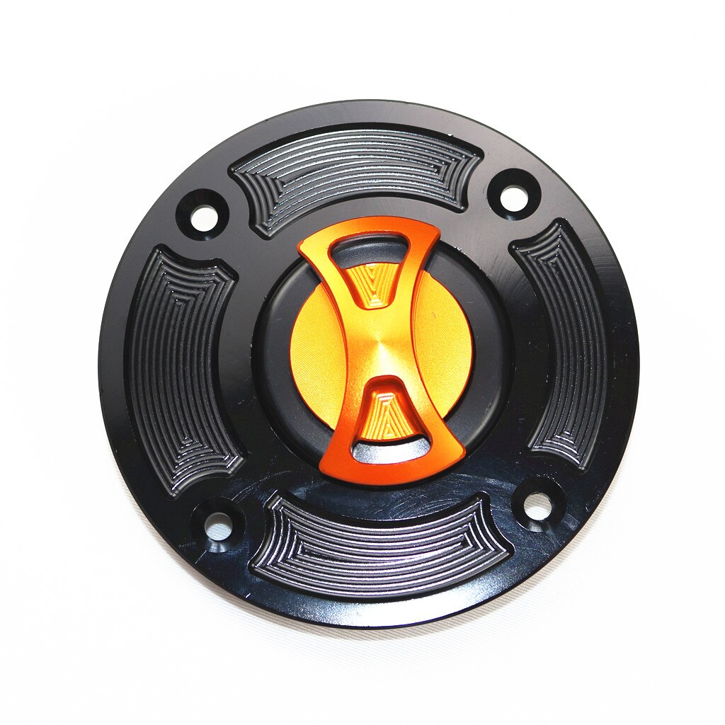 CNC Bow-tie Gas Fuel Tank Cap Cover For Suzuki GSXR 600 1300 TL1000 GS500 SV650: Orange