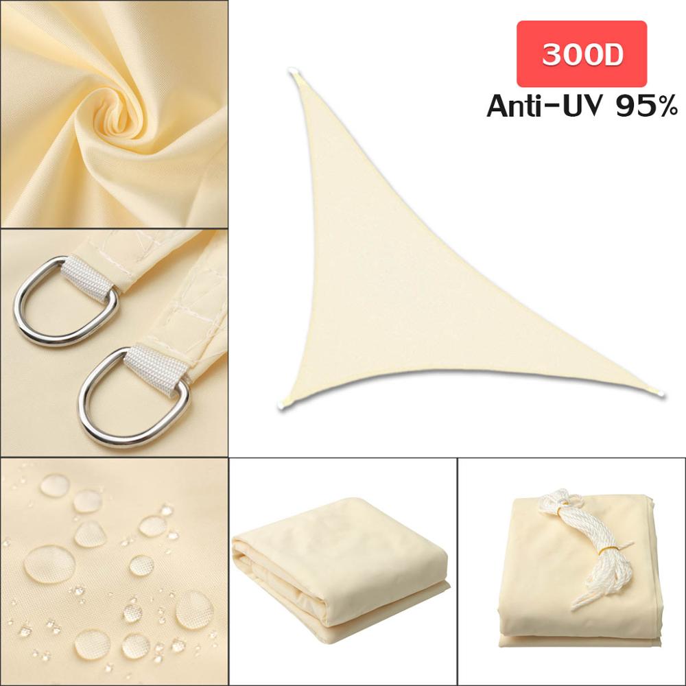 3x4x5m 280GSM HDPE Right Triangle Awning Shade Sail Sun Outdoor Waterproof Sun Shade Sail Garden Patio Pool Camping Picnic Tent: Light Beige 4x4x5.7