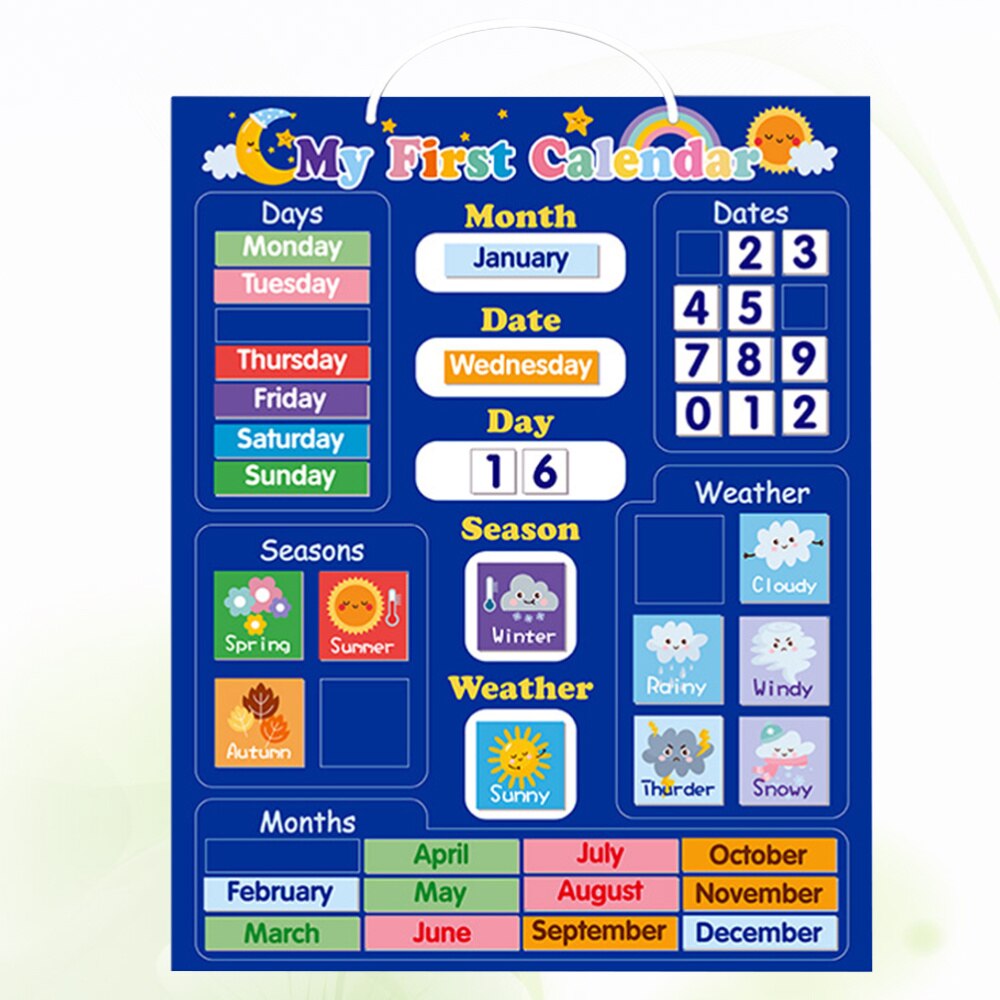 1 Set Engels Weer Kalender Boord Grappige Kalender Magnetische Plaat Creatieve Kalender Cognitieve Opknoping Boord Vroeg Educatief