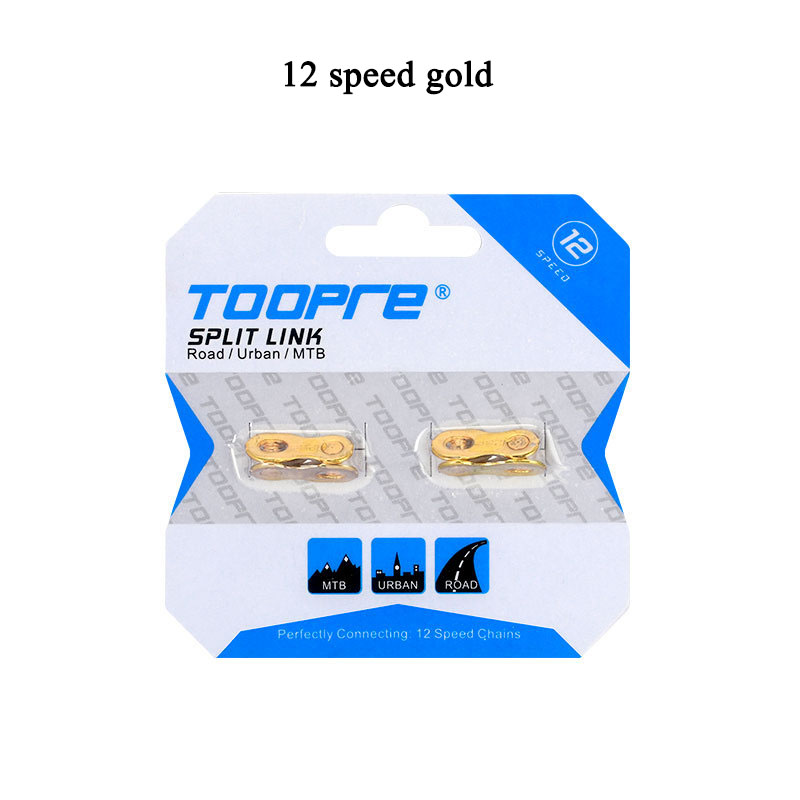 TOOPRE MTB Road Bike Chain Missing Link 6-7-8S/9/10/11/12 Speed Urban Bicycle Chain Connector Carbon Steel Cycling Accessories: 12s gold