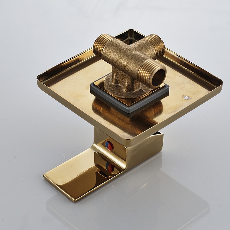 Senlesen One Way Valve Mixer Shower Square Brass Shower Faucet Control Valve Wall Mounted Valve Chrome/Golden