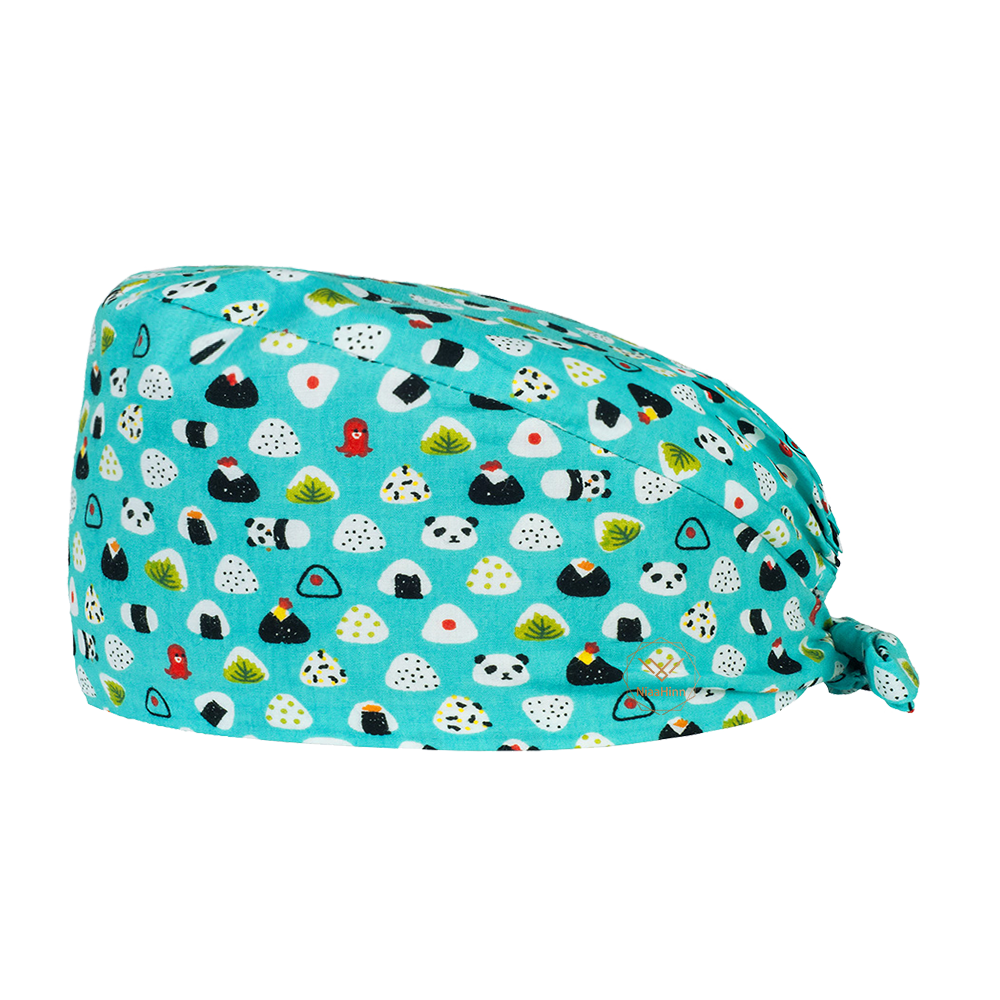 Arbejds scrubs hatte frostet kasket unisex bomuldsprint scrubs arbejdskasket justerbar spa kasket skønhedssalon scrubs hatte kemo arbejds hale hat: Hat 22054