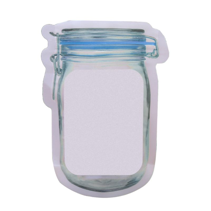 Reusable Mason Jar Bottle Bags Zipper Seal Lock Food Saver Storage Fresh Pouch: D
