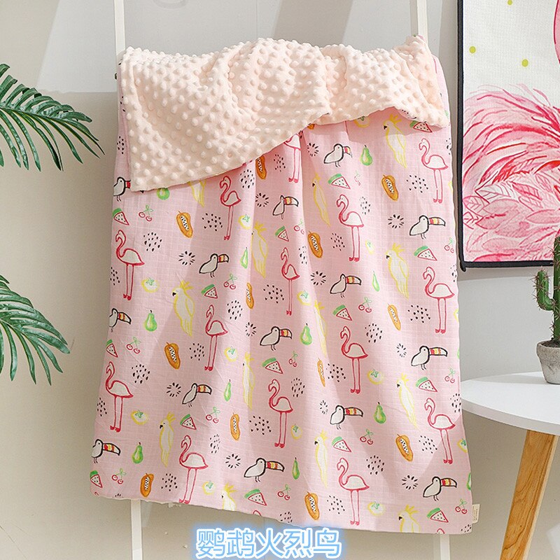 Elinfant – couverture d&#39;emmaillotage en mousseline, 70x110cm, 1 pièce, pour bébé, douce et chaude, lavable, confort,: Flamingo