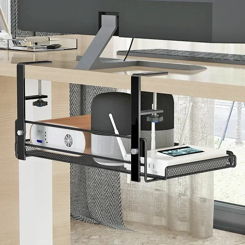 Kabelmanagement-Tablett unter dem Schreibtisch, ohne Bohren, Kabel-Organizer aus Stahl für Höhle Schreibtisch, Kabelmanagement-Tablett, Kabelmanagement-Gestell