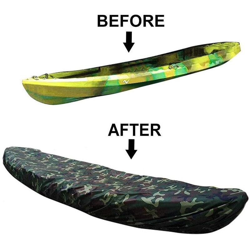 -Universal Camouflage Kayak Kano Opslag Cover Waterdicht Uv-bestendig Stofkap Geschikt Voor 3.6-4M/11.8-13Ft Boot