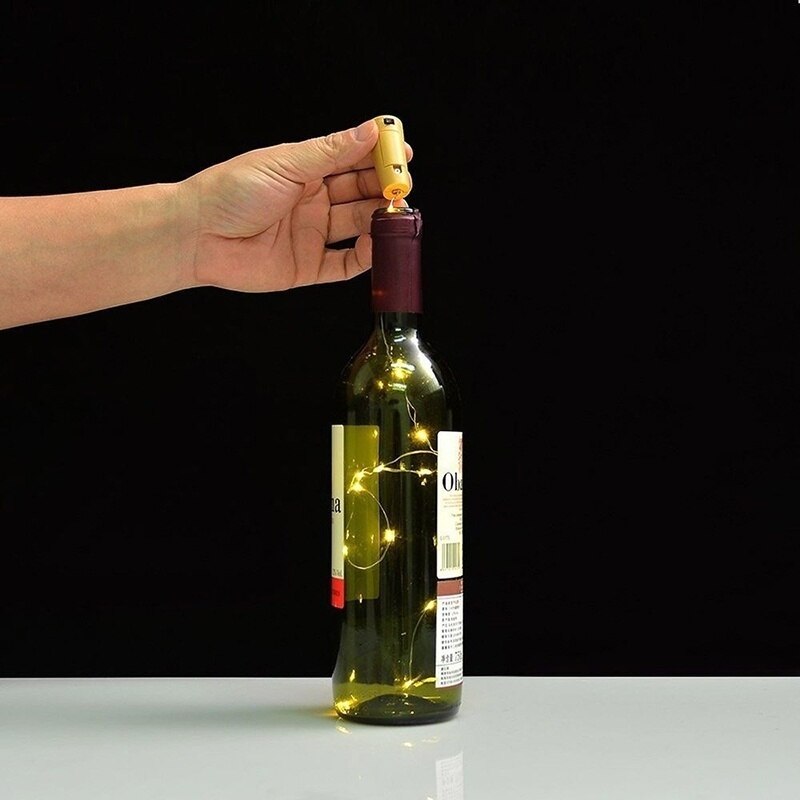 Luces led de corcho para botellas de vino de 9 colores de hoomall, cadena de luces de alambre para decoración de bodas y fiestas, 1m/2m/3m tapones para botellas, herramienta de barra