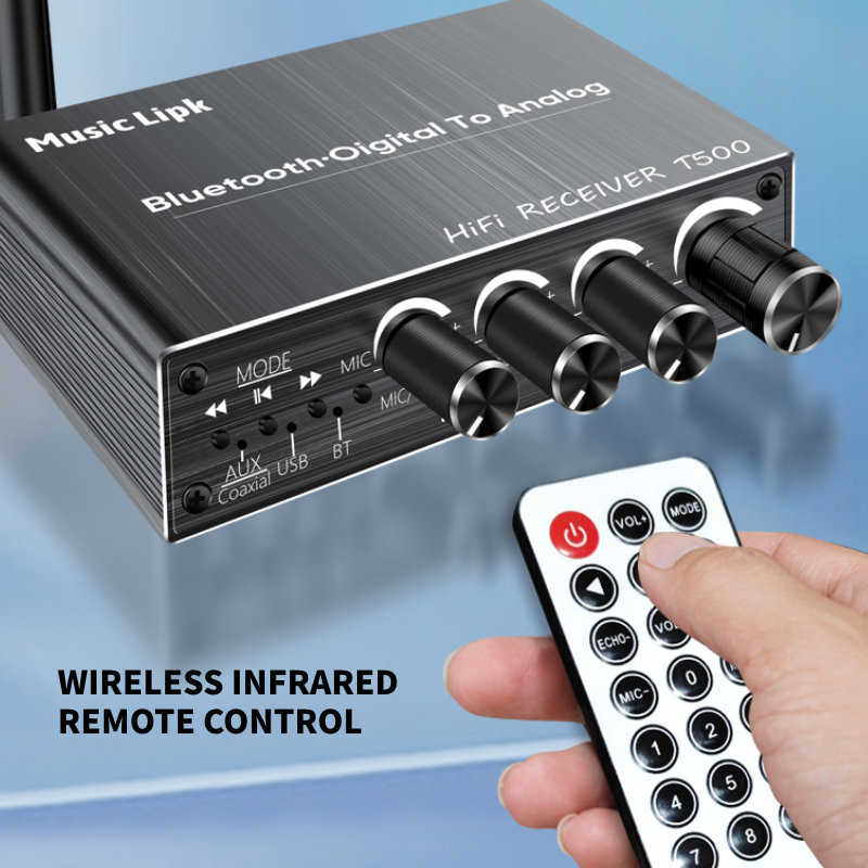 Receptor de Audio con Bluetooth 5,4, adaptador inalámbrico DSP, convertidor Coaxial DAC, USB, u-disk, Play 6,5, micrófono, Karaoke