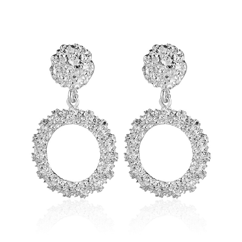 BICUX Vintage Earrings For Women Gold Round C Geometric Statement Earring Metal Earring Hanging Jewelry
