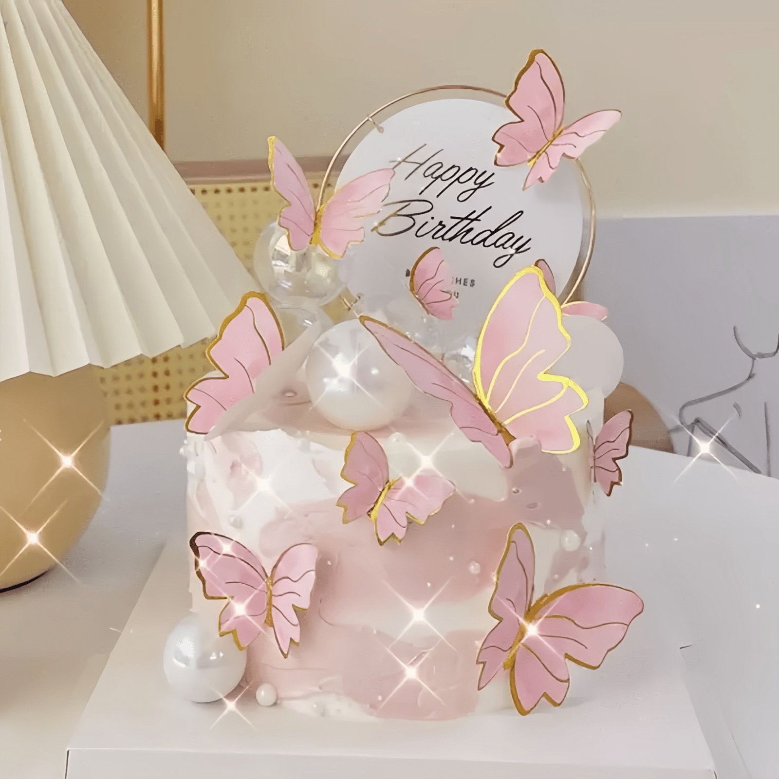 50 Uds. De decoración para tarta de mariposa rosa, azul y púrpura para el Día de San Valentín, boda, de cumpleaños, decoraciones para pasteles DIY