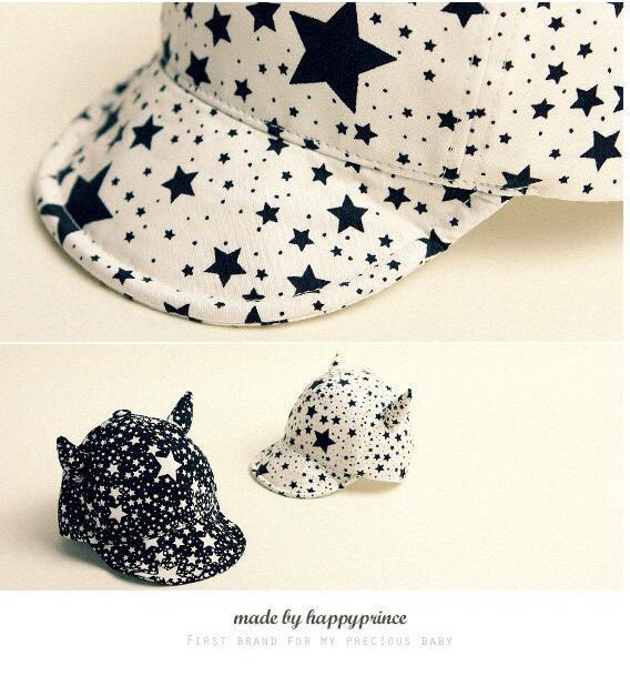Children's Hats For Boys Net Hat For a Boy Simple Star Pattern Baby Hat Cute Devil Horn Children's Hats For Boys