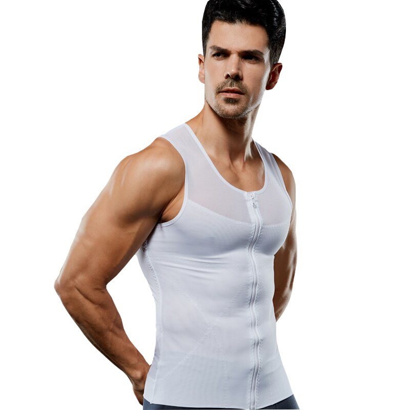 Men's Shaper Slimming Vest Gynecomastia Shapers for Men Zipper Corsets Belly Abdomen Corrector Chest Tummy Trimmer Tank Tops
