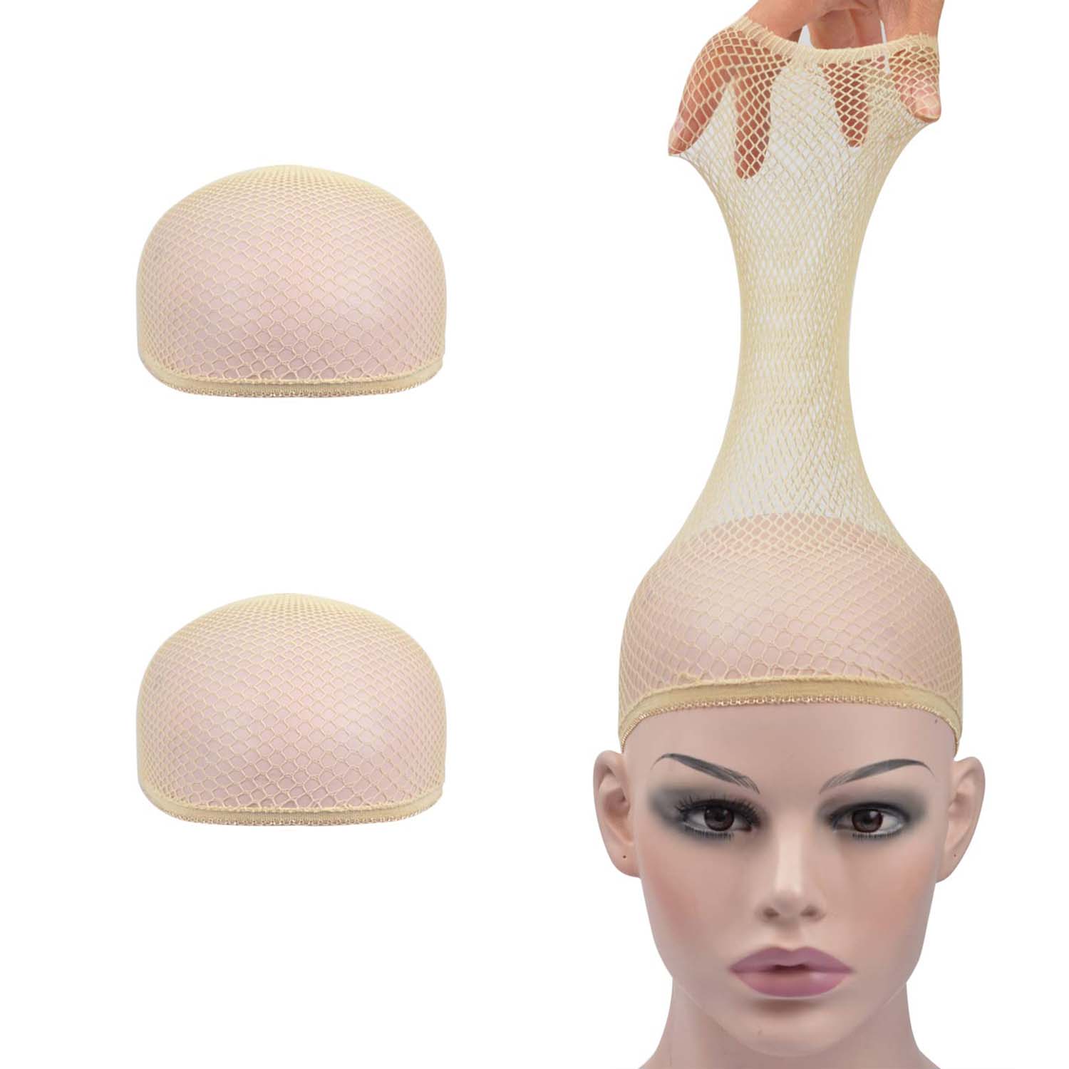 Gorro de malla para peluca, red para el cabello de nailon, nuevas redecillas elásticas para el cabello, gorros de peluca tejidos de malla a la para hacer peluca para mujer: Marrón claro