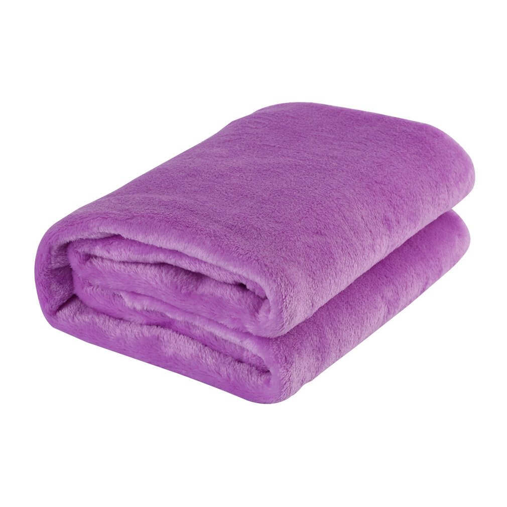 70x100cm super macio manter quente cobertor de flanela tamanho grande cor sólida casa sofá cama escritório cobertor do carro casa têxtil: light purple