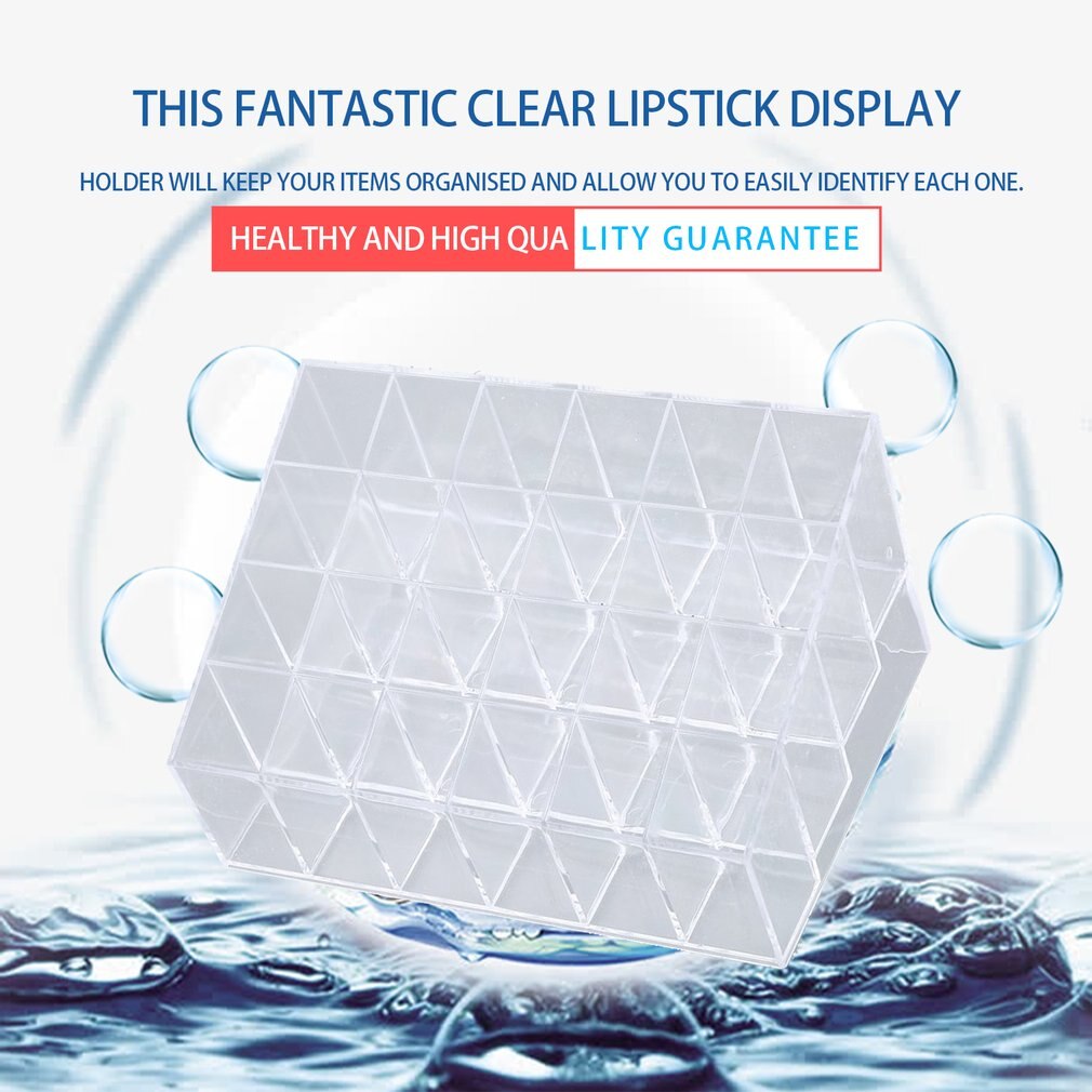 Transparent Multifunctional Home Bedroom Lipstick Stand Case Cosmetic Makeup Tools Organizer Holder Plastic Box