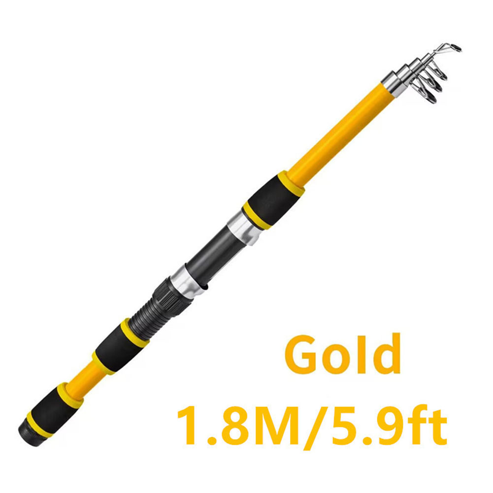 Portable Seaing Pole Throwing Rod Remote Throw Rods Fiberglass 1.8m Rock Fishing Rod Carp Feeder Rod Surf Spinning- Rod: Yellow