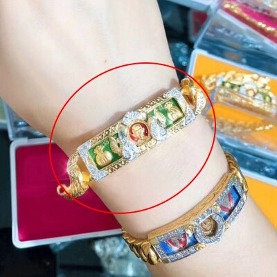 Neue Ethnische Stil retro Thailand Buddha Trend Armbinde Männer und Frauen Armbinde Schmuck Zubehör: E048 / 18cm