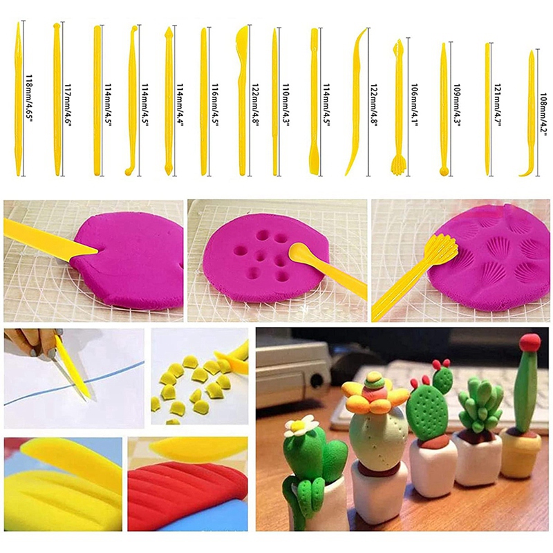 -61 Piece Polymer Clay Tools Set Modelling Tool Set, Polymer Clay Cutter Acrylic Clay Roller Set For DIY Clay Crafts
