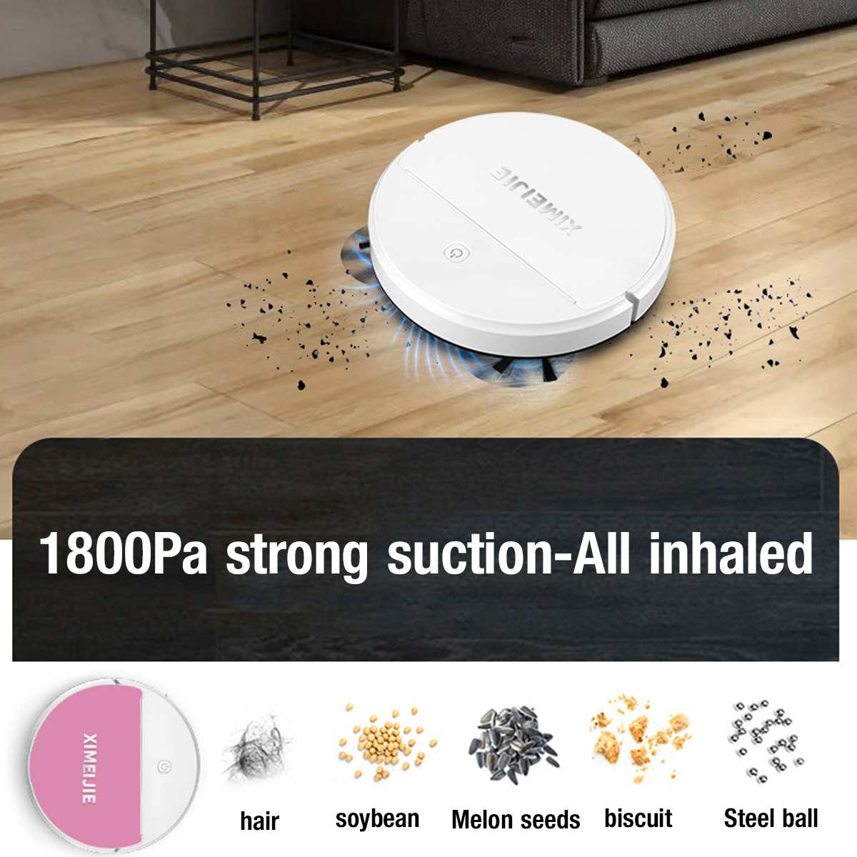 Smart Vacuum Cleaners Robot UV Disinfection Household Cleaning Sweeping Robot UV Sterilizer Strong Suction Vacuum Sweeper