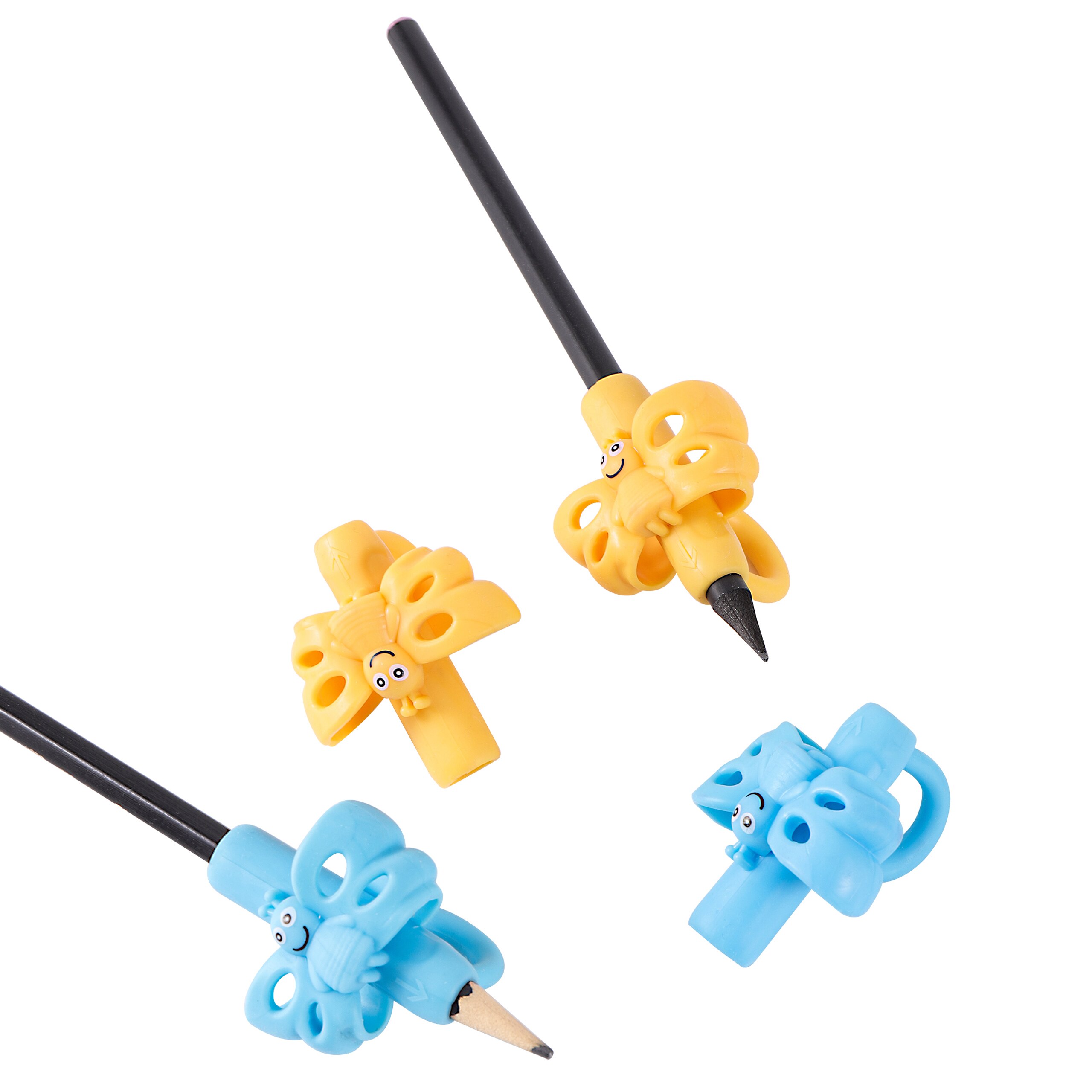 Stylo correcteur de Posture pour enfants, 2 pièces, support de stylo d'écriture bleu jaune en option, dispositif d'aide à la Correction de la Posture pour étudiants