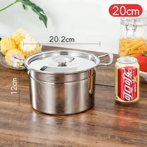 Suppe Topf Edelstahl Topf Eintopf Topf Suppe Hause Induktion Herde Topf mit Deckel Schmalz Panzer Gewürz Panzer Topf Miso sofortig Topf Küche: 20cm