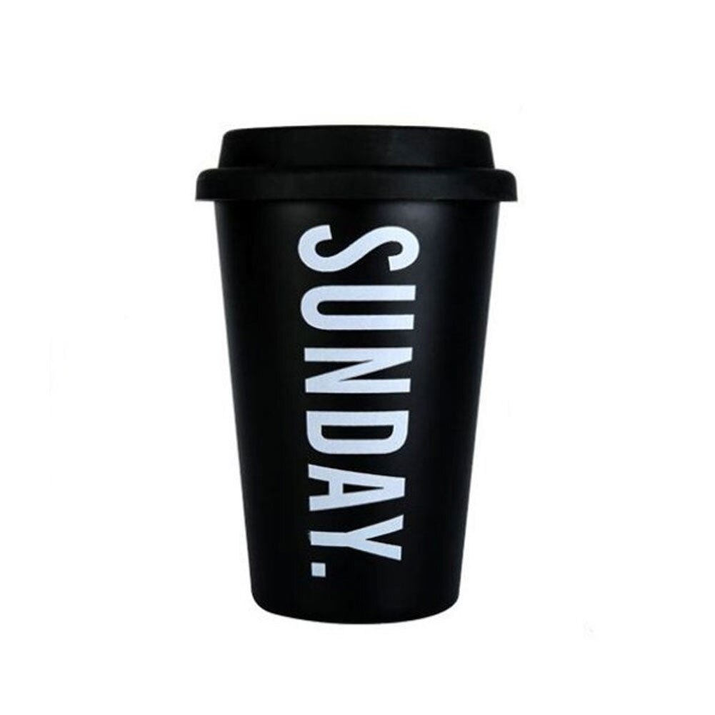 Reusable Ceramic Letter Travel Mugs Silicone Lid Bone China Cups Travel Mug Tea Coffee Portable Cups