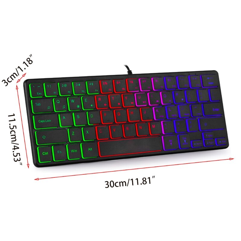 Mini 60% Compact 64 Keys Keyboard Waterproof Mute Keyboard for PC/Mac Gamer