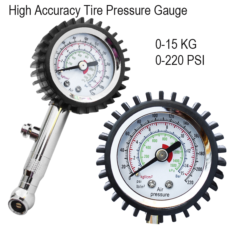 Hoge nauwkeurigheid bandenspanningsmeter zwart 220 psi voor nauwkeurige auto luchtdruk bandenspanningsmeter voor auto vrachtwagen en motorfiets schokbestendig