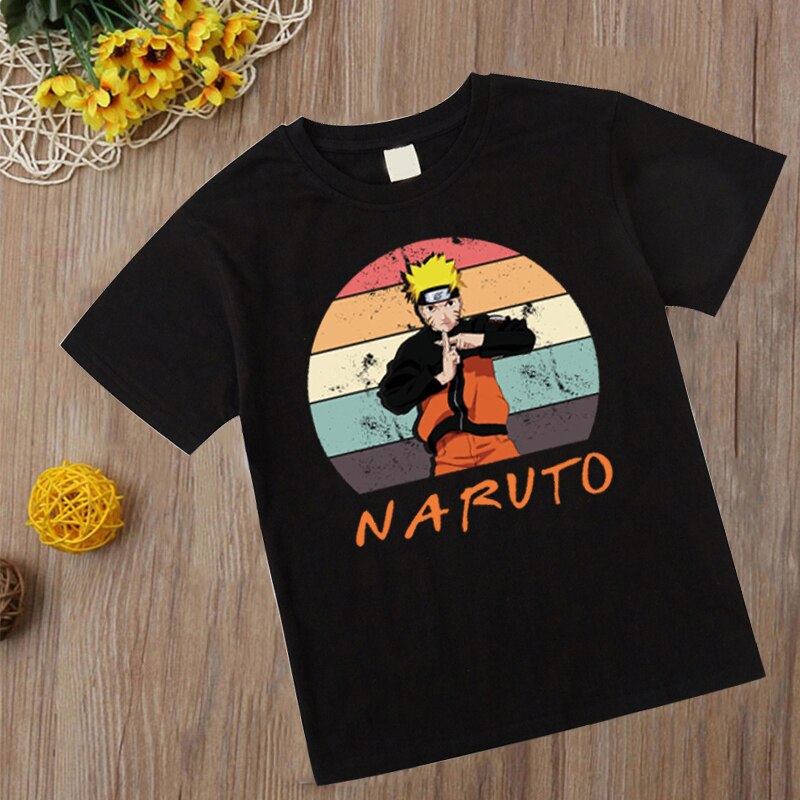 Naruto T-shirt Anime Japan Jongens T-shirt Meisjes Kinderen Kinderen Tops Kleding Korte Mouwen Zomer Kleding Print shirts: 917N-naruto-729-1 / 4T