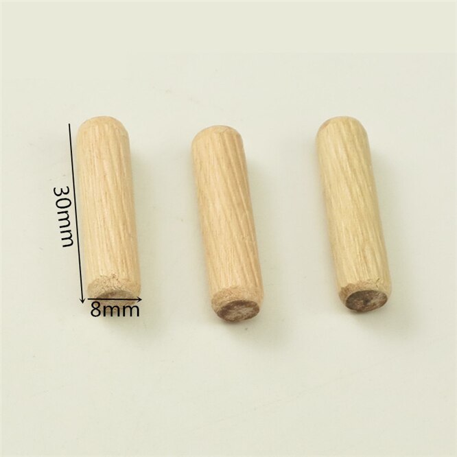 4 størrelse træ dyvel skab skuffe rund riflet træ håndværk dyvel pins stænger sæt møbler passende træ dyvel pin 4 stk: 8 x 30mm