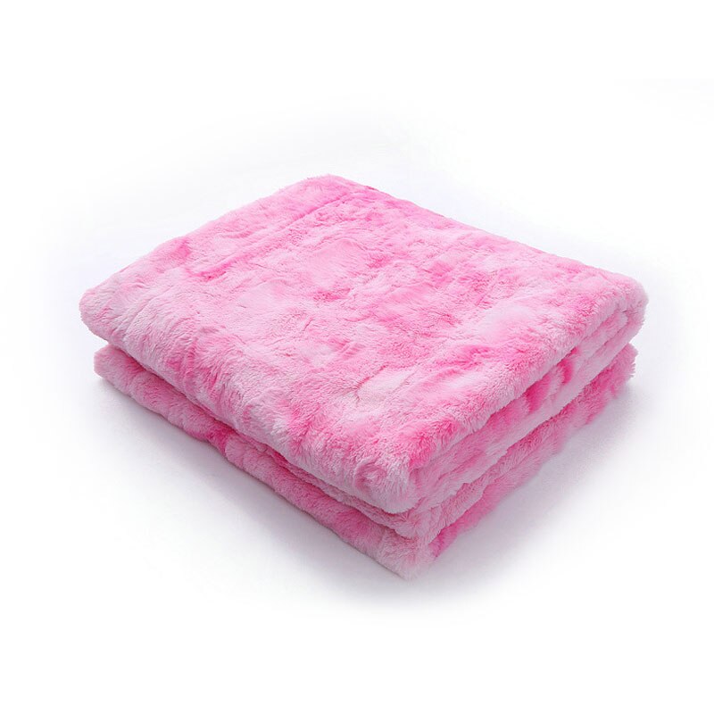 Shaggy kaste tæppe blødt lang plys sengetæppe tæppe fluffy faux pels sengetæppe tæpper til senge sofa sofa: Lyserød