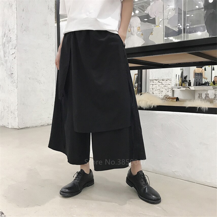 Pantalones bombachos japoneses para hombre, pantalón Vintage holgado para correr, pantalones cruzados Haori, pantalones de entrepierna, pantalones de camal ancho, disfraz de Samurai de talla grande