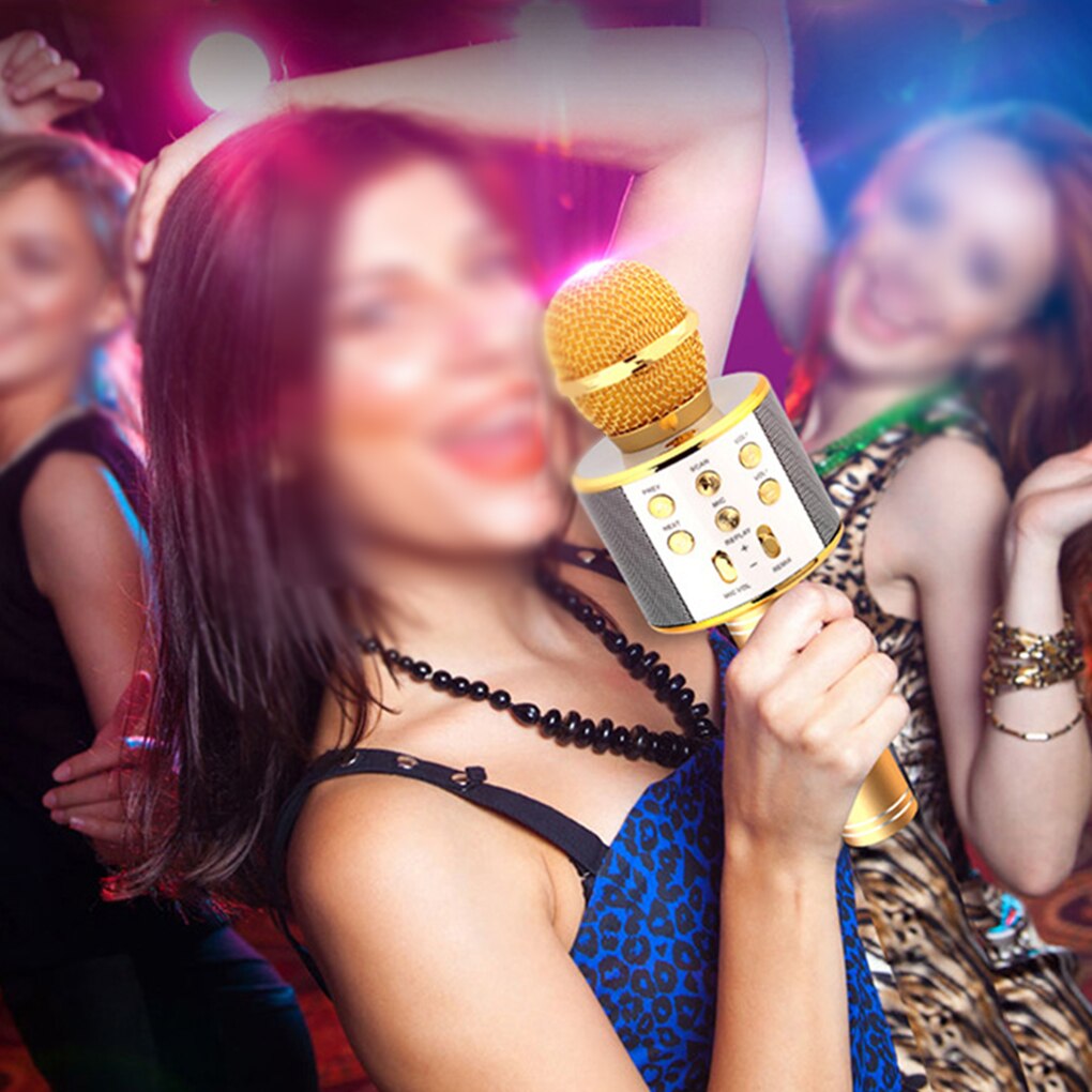 WS858 Wireless Usb Microphone Condenser Karaoke Mic Bluetooth Stand Radio Mikrofon Studio Recording Studio