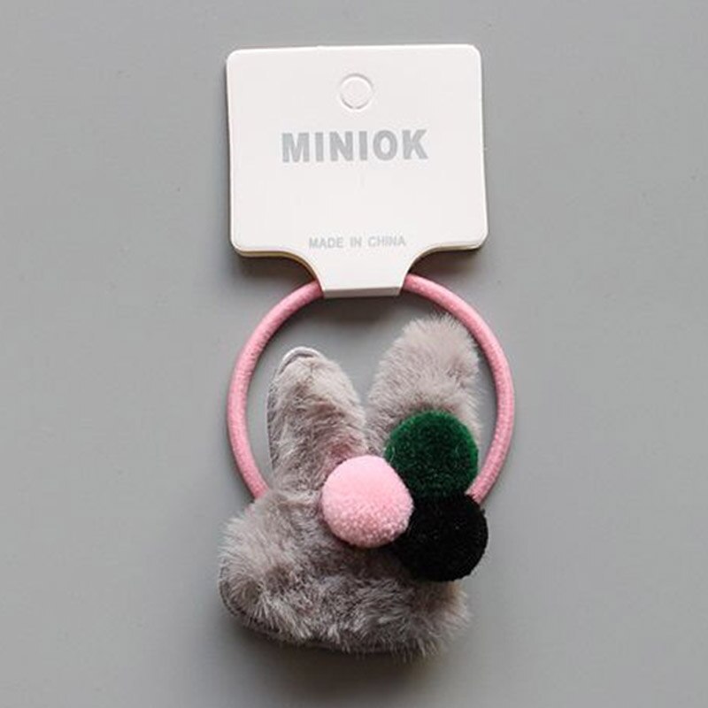 1PC Girl Fluffy Crown Hair Tie Bow Faux Fur Hair Band Girl Crown Hair Accessories Elastics Scrunchie Ponytail Holder: E Hair Band