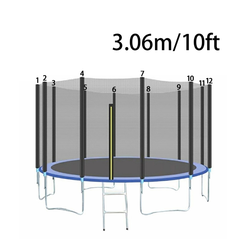 Replacement Trampoline Safety Net Enclosure Surround Netting Breathable Mesh for 6ft 8ft 10ft 12ft 14ft 16ft Kids Bounce