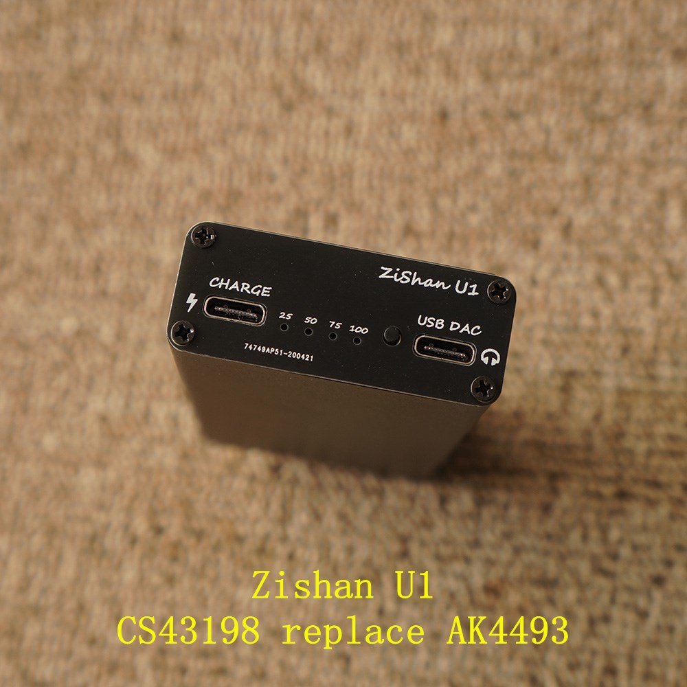 Zishan U1 HIFI DSD128 Portable USB DAC + 4200mAh Fast Charge Power Bank with CS43198 Chip Decoder Amanero XMOS Support Type