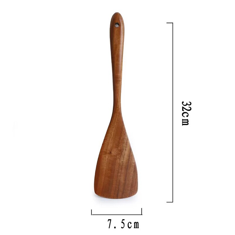 Spatule de cuisine thaïlandaise en teck pour la cuisson ustensiles de cuisine cuillère à riz grande cuillère à soupe ustensiles de cuisine fournitures: 2